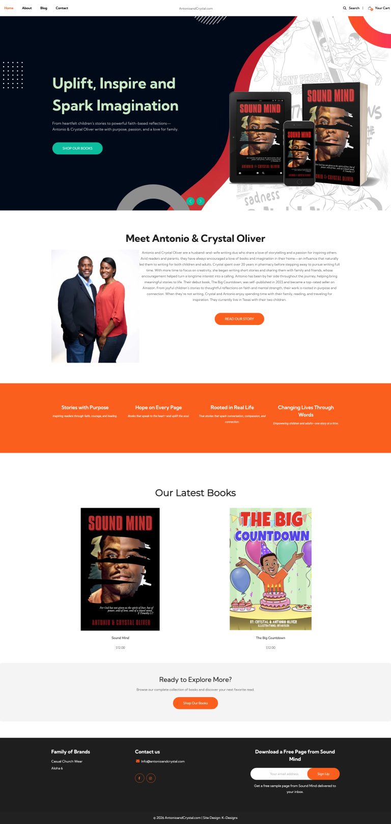 Antonio and Crystal shopify website preview